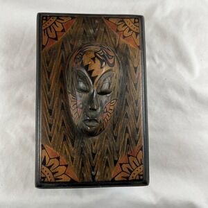 Vintage Bali Indonesia‎ Hand Made and Painted Trinket Jewelry Box